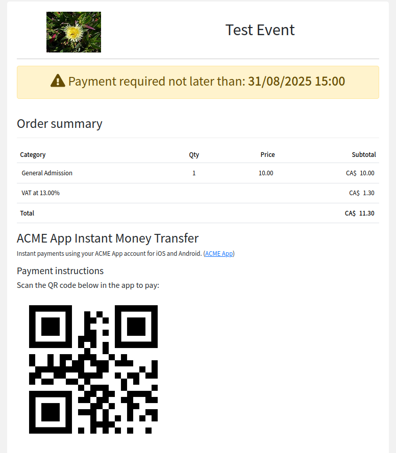 Checkout payment pending screen